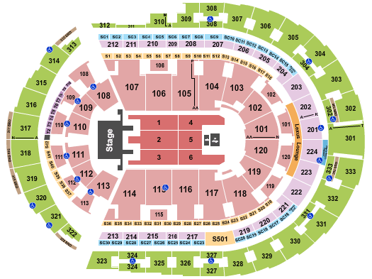 Bridgestone Arena Mana Seating Chart